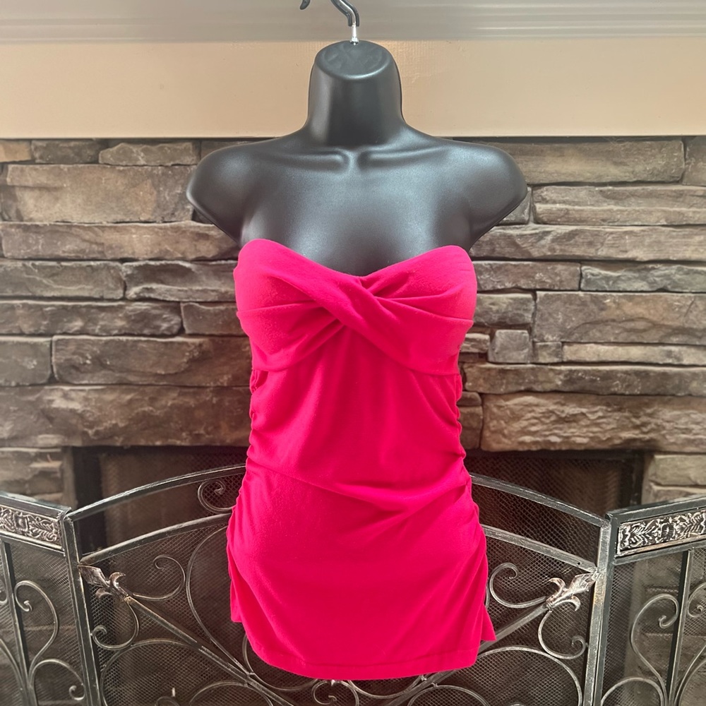 Hot pink padded tube top S/M